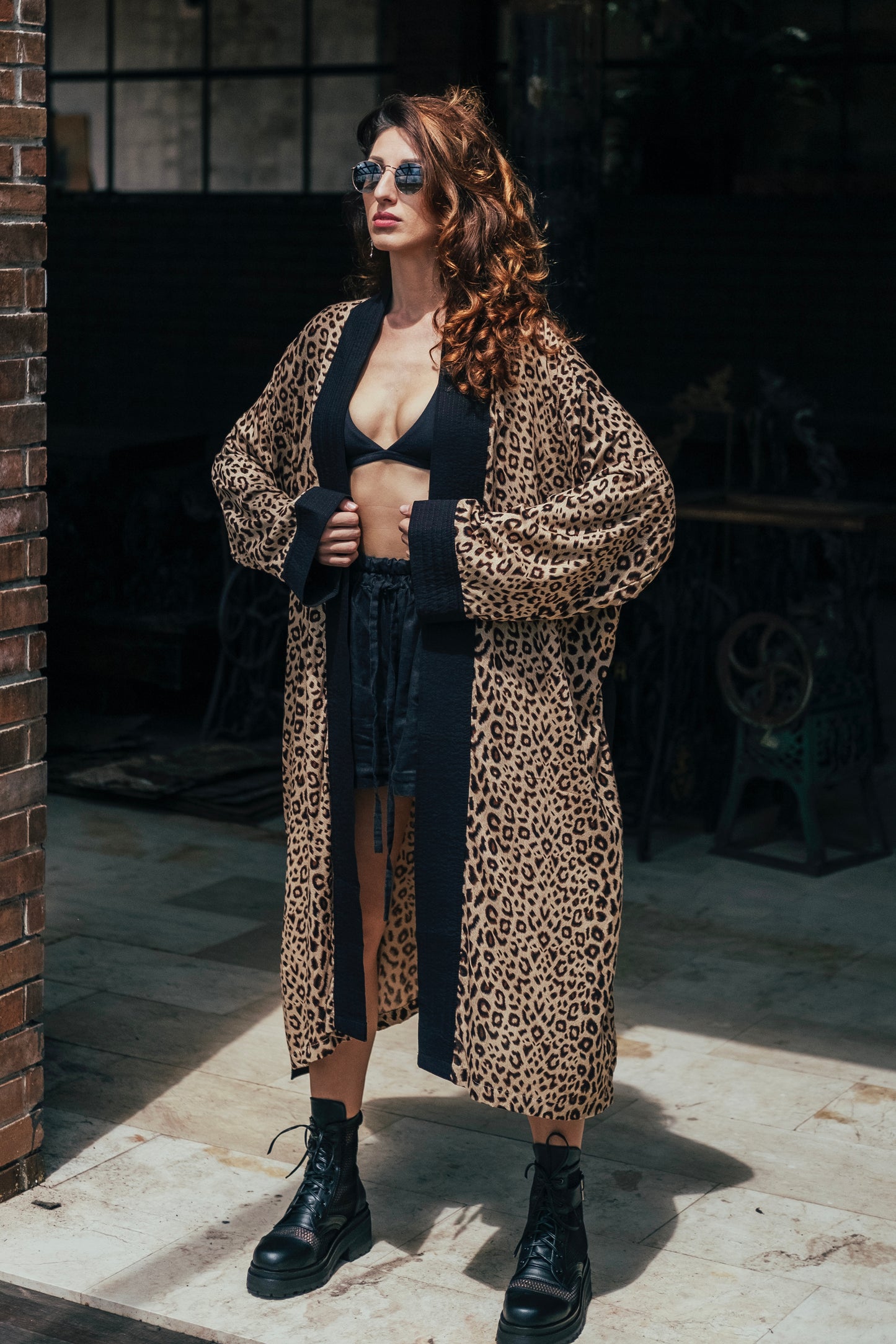 Shambala Woman Kimono Robe Leopard