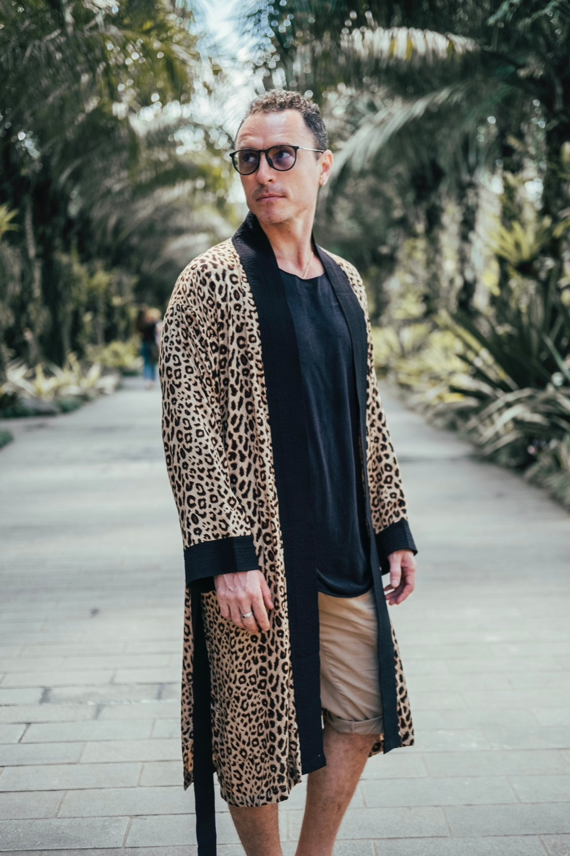 Shambala Mens Kimono Robe Leopard