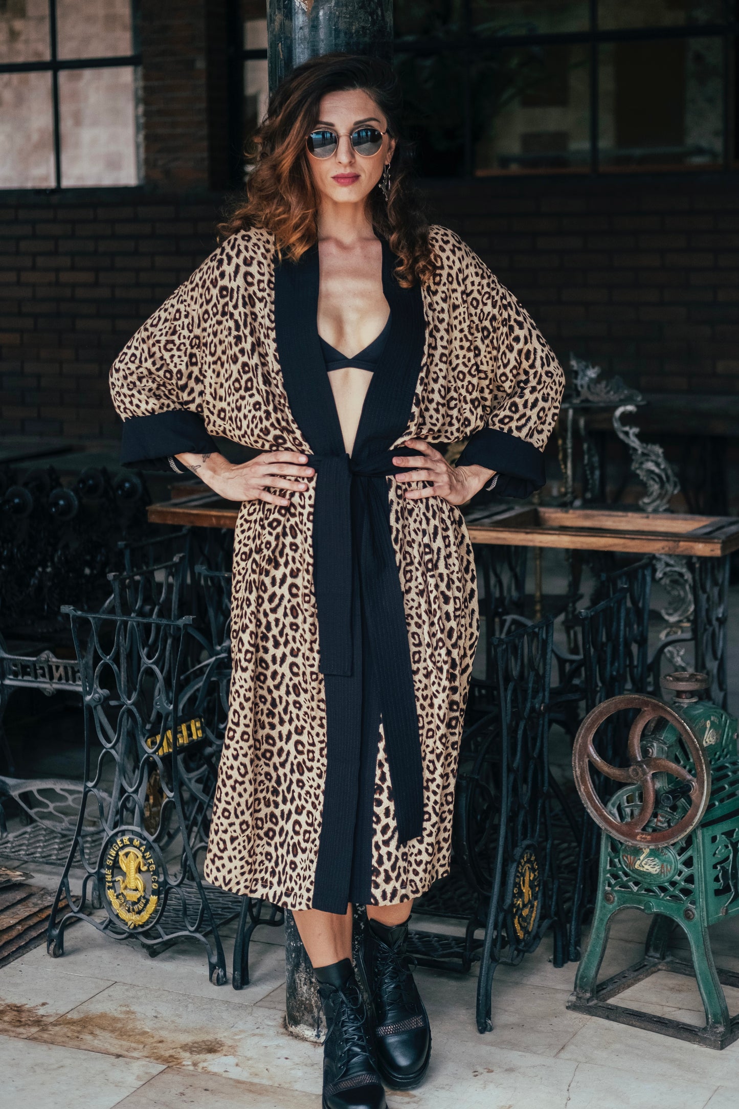 Shambala Woman Kimono Robe Leopard