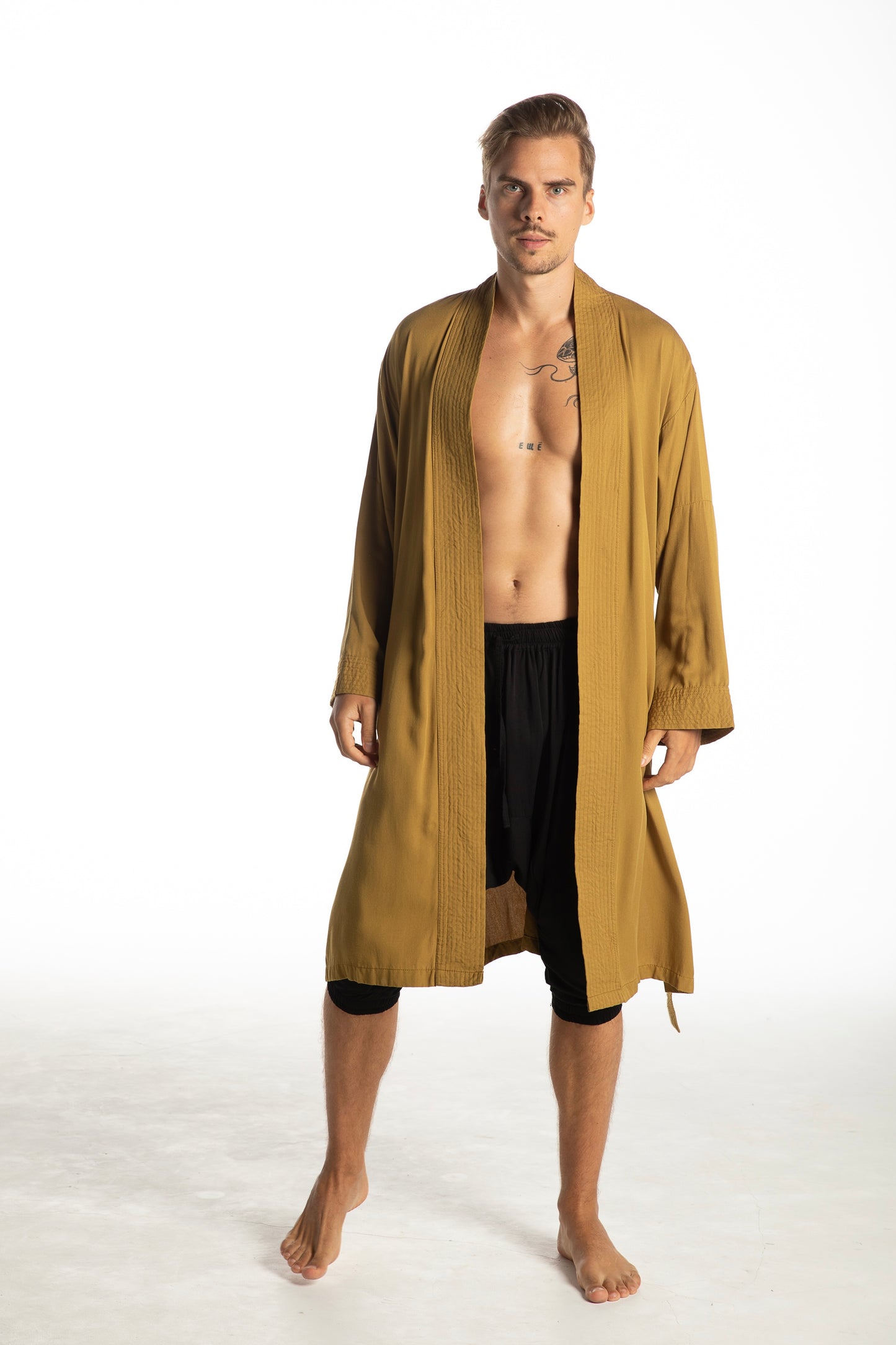 Shambala Mens Kimono Robe Gold