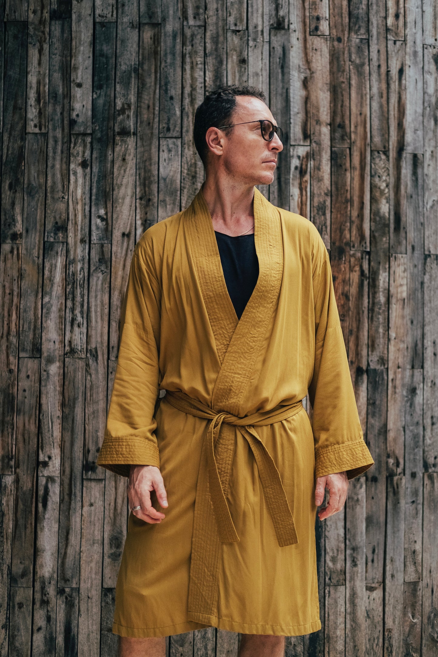 Shambala Mens Kimono Robe Gold