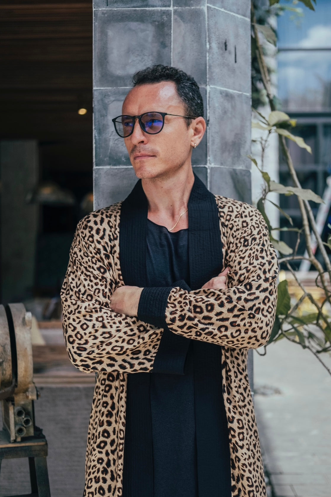 Shambala Mens Kimono Robe Leopard