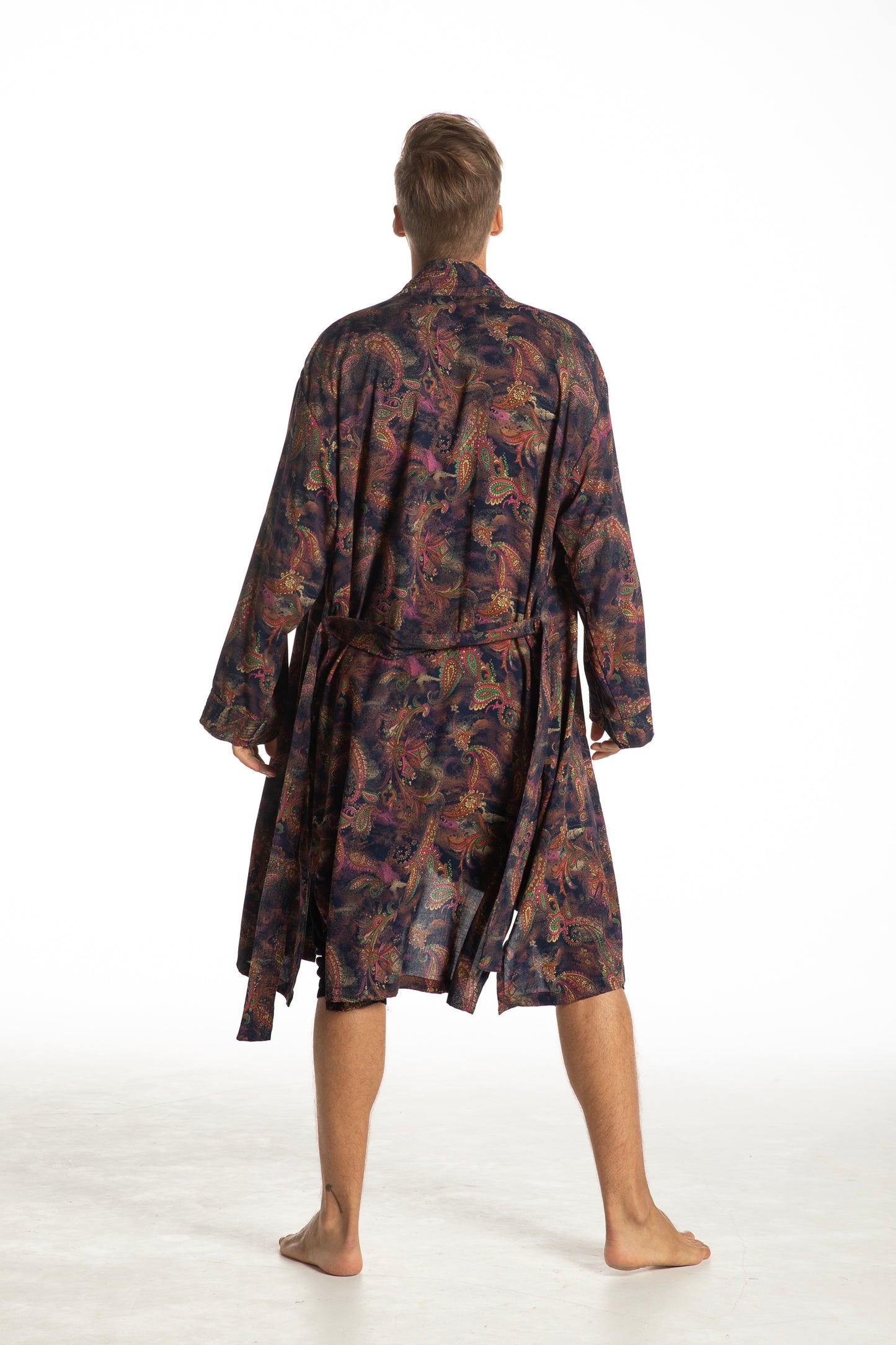 Shambala Mens Kimono Robe Paisley Violet