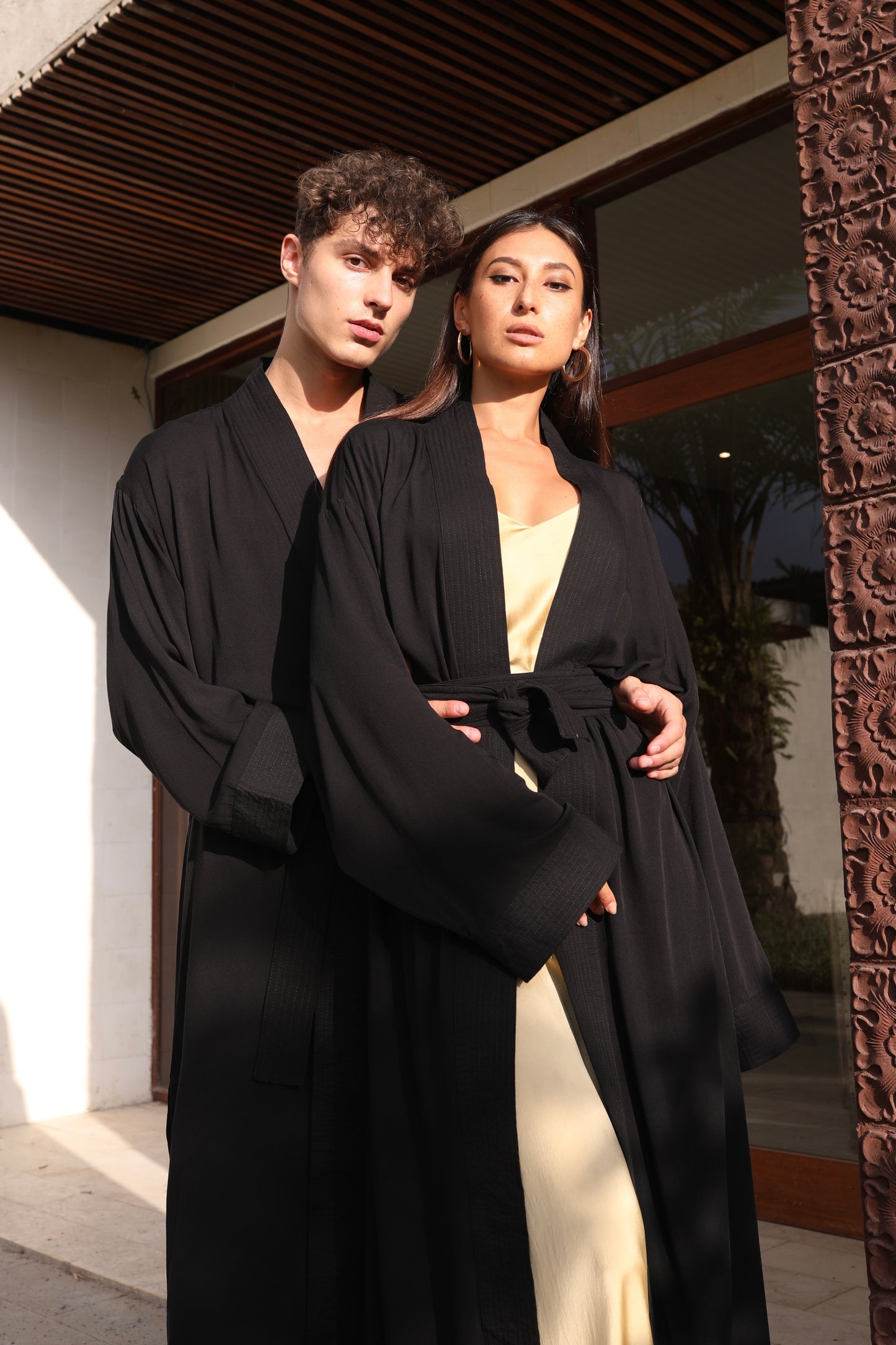 Shambala Long Black Kimono Robe Unisex